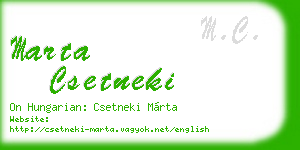 marta csetneki business card