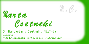 marta csetneki business card